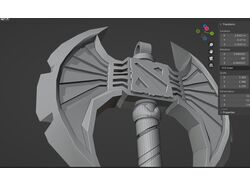 3dмодель жетона из игры Dota2 топор