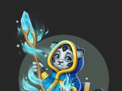"casual character: wizard snow leopard"