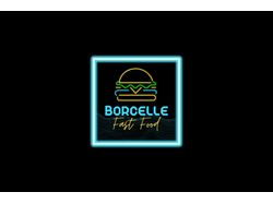Неоновый логотип для бренда фастфуда BORCELLE