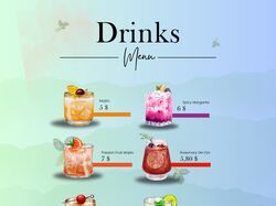 Визуальное оформление drink-меню для заведения