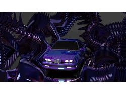 3D BMW M6 (1985) in Neon Abstract Scene
