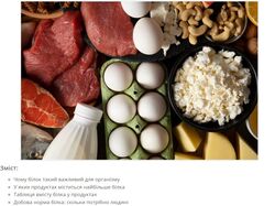 Стаття про Перелік продуктів з високим вмістом білка