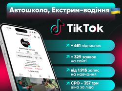 SMM: Полное продвижение TikTok для автошколы экстремального вождения