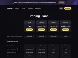 Страница с ценами для финтех-компании, разработанная в Next.js