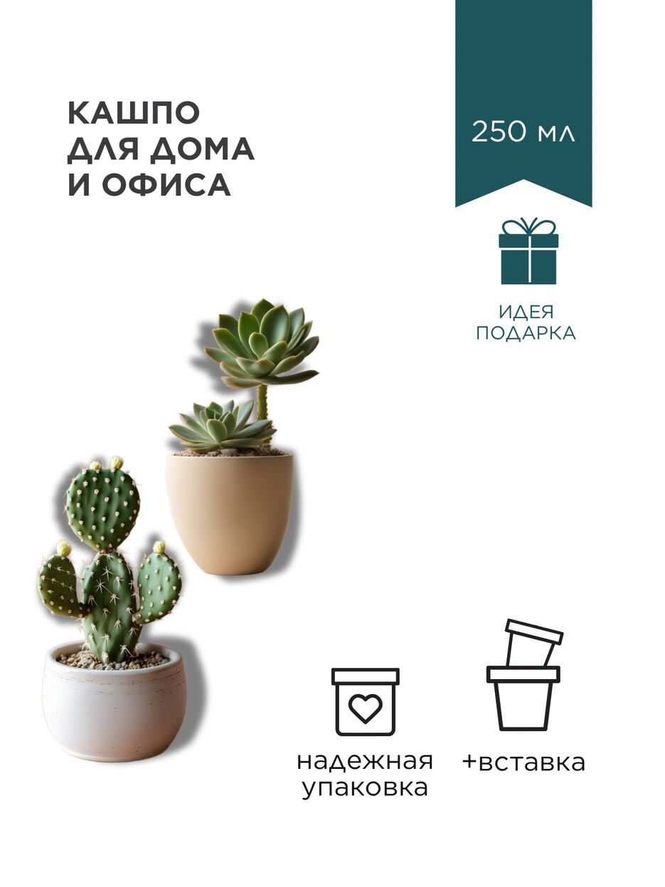 Белая Зеленая Минималистичная инфографика Кашпо для цветов  Карточка для маркетплейса.png