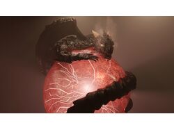 Dragon of the Crimson Orb: Dark Fantasy 3D Render