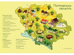 Інфографіка (мапа) Полтавської області