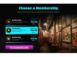 The Repertoire - дизайн лэндинга кино-платформы 