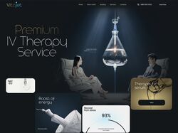 Landing page concept for a high-end intravenous therapy brand.