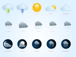 Набор из 25 иконок на тему погоды