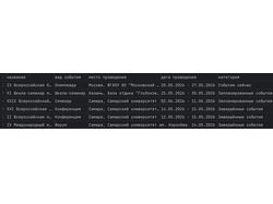 Парсер событий сайта университета на Python.