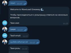 Telegram Giveaway Bot for WaveLead