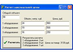 Расчет максимальной цены за товар