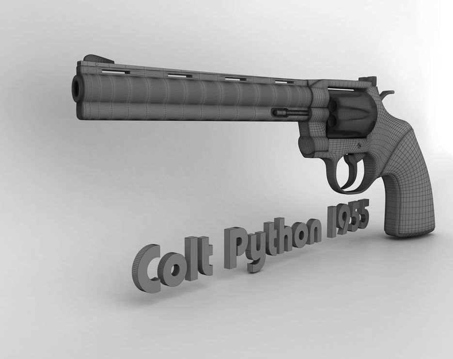 3D модель револьвера colt python 1955.jpg