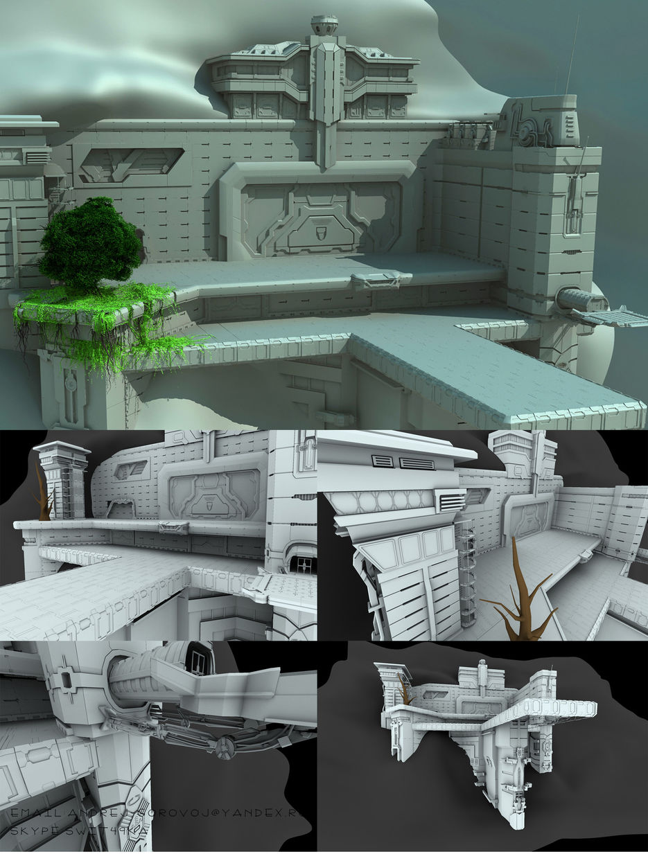 Hi-poly Concept: Laboratory island.jpg