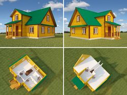 Моделирование домов из бруса для сайта