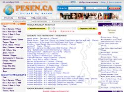 Музыкальный сайт - Pesen.Ca