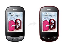 Из LG T510 Urban Black в LG T510 Wine Red