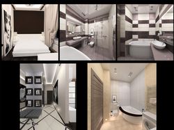 Дизайн проект квартиры 48 кв, спальня и сан-узлы