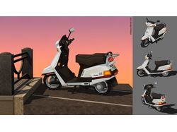 Scooter Low-Poly