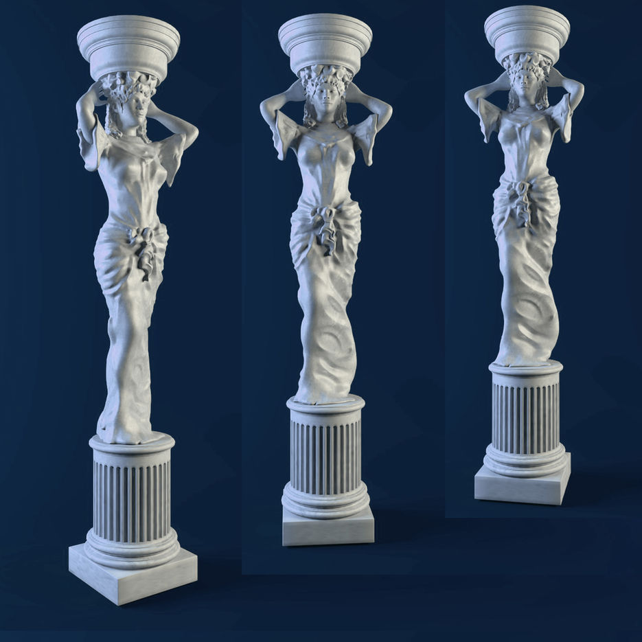 колонны в интерьере из скульптур