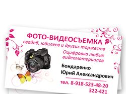 Визитки фотографа